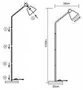 Торшер Kink Light Арни 07043 цвет плафона/подвески Черный, цвет арматуры Черный-3