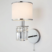 Бра Eurosvet Zaffiro 10099/1 хром/прозрачный хрусталь Strotskis (новый абажур) цвет плафона/подвески Белый, Прозрачный, цвет арматуры Хром