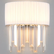 Накладной светильник Eurosvet Amantea 10122/2 хром/прозрачный хрусталь Strotskis (10106/2) цвет плафона/подвески Белый, Прозрачный, цвет арматуры Хром