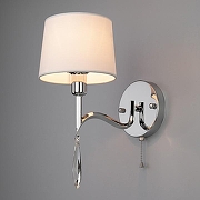 Бра Eurosvet Madera 10127/1 хром/прозрачный хрусталь Strotskis (10093/1) цвет плафона/подвески Белый, Прозрачный, цвет арматуры Хром-2