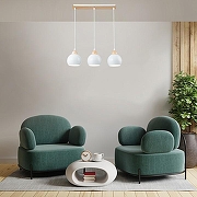Подвесной светильник Escada Solo 10178/3S White цвет плафона/подвески Белый, цвет арматуры Белый, Коричневый-4
