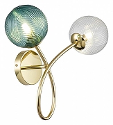 Бра Indigo Selva 11032/2W Gold цвет плафона/подвески Зеленый, Прозрачный, цвет арматуры Золото-1