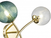 Бра Indigo Selva 11032/2W Gold цвет плафона/подвески Зеленый, Прозрачный, цвет арматуры Золото-3