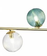 Подвесной светильник Indigo Selva 11032/5PL Gold цвет плафона/подвески Зеленый, Прозрачный, цвет арматуры Золото-3