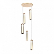 Подвесной светильник Indigo Rilucente 11061/5P Gold цвет плафона/подвески Янтарный, цвет арматуры Золото-1