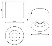 Накладной светильник iLedex Metrica 113-12W-D100-4000K-24DG-BK цвет плафона/подвески Черный, цвет арматуры Черный-4