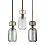 Подвесной светильник Escada GLOSS 1141/3S CL/GN/SM цвет плафона/подвески Зеленый, Светло-серый, Прозрачный, цвет арматуры Бронза-2