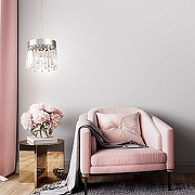 Подвесной светильник Indigo Lacrima 12026/1P Chrome цвет плафона/подвески Прозрачный, цвет арматуры Хром-5