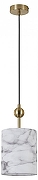 Светильник на штанге Indigo Venato 13036/1P Brass цвет плафона/подвески Белый, Мрамор, цвет арматуры Бронза
