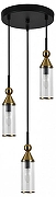 Подвесной светильник Indigo Torazzo 13037/3S Black цвет плафона/подвески Бронза, Прозрачный, цвет арматуры Черный
