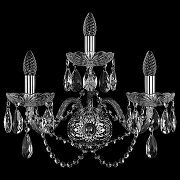 Бра Bohemia Ivele Crystal 1400 1402B/2+1/195XL/Ni цвет плафона/подвески Прозрачный, цвет арматуры Прозрачный, Никель