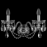 Бра Bohemia Ivele Crystal 1400 1402B/2/195XL/Ni цвет плафона/подвески Прозрачный, цвет арматуры Прозрачный, Никель