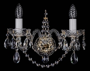 Бра Bohemia Ivele Crystal 1411 1411B/2/195/XL/G цвет плафона/подвески Прозрачный, цвет арматуры Золото, Прозрачный