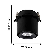 Спот Favourite Leden 1989-1U цвет плафона/подвески Черный, цвет арматуры Черный-2