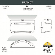 Накладной светильник Fumagalli Francy 1A1.000.000.AYF1R цвет плафона/подвески Белый, цвет арматуры Черный-5