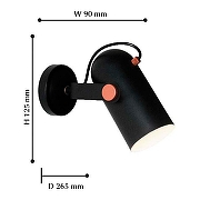 Бра Favourite Ampolla 2007-1W цвет плафона/подвески Черный, цвет арматуры Черный-1