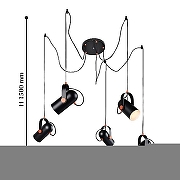 Подвесной светильник Favourite Ampolla 2007-5P цвет плафона/подвески Черный, цвет арматуры Черный-2