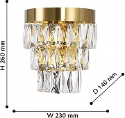 Бра Favourite Magnitudo 2206-2W цвет плафона/подвески Прозрачный, цвет арматуры Золото-3