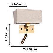 Бра с подсветкой Favourite Lectio 2225-2W цвет плафона/подвески Бежевый, цвет арматуры Латунь-2