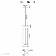 Подвесной светильник iLedex Rocks 2301-3M BR цвет плафона/подвески Белый, цвет арматуры Латунь-2