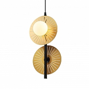 Подвесной светильник Favourite Sonnenblume 2356-2P цвет плафона/подвески Белый, цвет арматуры Золото, Черный