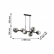 Подвесной светильник Favourite Traube 2361-6P цвет плафона/подвески Серый, цвет арматуры Черный-4