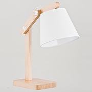 Настольная лампа Adilux Joga White 23978 цвет плафона/подвески Белый, цвет арматуры Коричневый