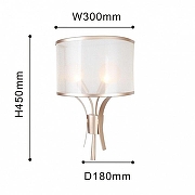 Бра Favourite Himiko 2551-2W цвет плафона/подвески Белый, цвет арматуры Латунь-2