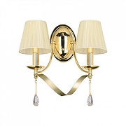 Бра Favourite Amabilis 2596-2W цвет плафона/подвески Бежевый, Прозрачный, цвет арматуры Золото-1