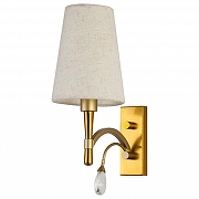 Бра Favourite Luca 2703-1W цвет плафона/подвески Белый, Прозрачный, цвет арматуры Латунь