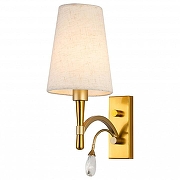 Бра Favourite Luca 2703-1W цвет плафона/подвески Белый, Прозрачный, цвет арматуры Латунь-1