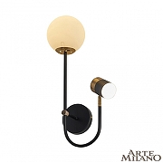 Бра с подсветкой Arte Milano Ferrara-71040 274802/1+1B BK/GD цвет золото, черный-1
