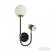Бра с подсветкой Arte Milano Ferrara-71040 274802/1+1B BK/GD цвет золото, черный-2