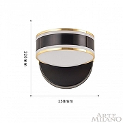 Бра Arte Milano Ferrara-71040 277599/1B BK/GD цвет плафона/подвески Золото, Черный, цвет арматуры Черный-9