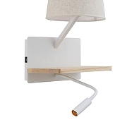 Бра с подсветкой и полкой Favourite Liga 2895-1W цвет плафона/подвески Бежевый, цвет арматуры Белый, Коричневый-2