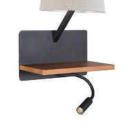 Бра с подсветкой и полкой Favourite Liga 2896-1W цвет плафона/подвески Бежевый, цвет арматуры Коричневый, Черный-2