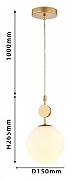 Подвесной светильник Favourite Absolute 2928-1P цвет плафона/подвески Опал, цвет арматуры Золото-7