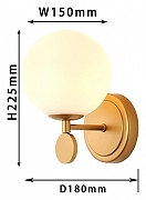 Бра Favourite Absolute 2928-1W цвет плафона/подвески Опал, цвет арматуры Золото-5