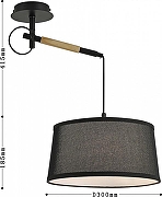 Светильник на штанге F-promo Eureka 3006-1P цвет плафона/подвески Черный, цвет арматуры Коричневый, Черный-7