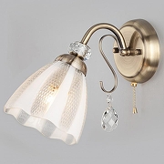 Бра Eurosvet Floranse 30155/1 античная бронза цвет плафона/подвески Белый, Прозрачный, цвет арматуры Бронза, Прозрачный