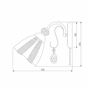 Бра Eurosvet Floranse 30155/1 античная бронза цвет плафона/подвески Белый, Прозрачный, цвет арматуры Бронза, Прозрачный-3