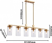 Светильник на штанге Favourite Radiales 3099-6U цвет плафона/подвески Прозрачный, цвет арматуры Золото-2