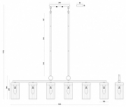 Светильник на штанге Favourite Radiales 3099-6U цвет плафона/подвески Прозрачный, цвет арматуры Золото-7