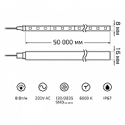 Комплект светодиодной ленты Gauss Black NEON 220V 311000308 IP 67-4