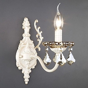 Бра Eurosvet Elisha 3281/1 белый с золотом/тонированный хрусталь Strotskis цвет плафона/подвески Тонированный, цвет арматуры Белый-3