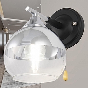 Бра Arte Milano Napoli-9354 339354/1W CR+BK цвет плафона/подвески Прозрачный, Хром, цвет арматуры Хром, Черный-1