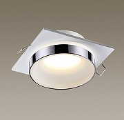 Встраиваемый светильник Novotech Water 370786 цвет плафона/подвески Белый, Хром, цвет арматуры Белый-2