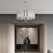 Светильник на штанге Arte Milano Sorrento-3109 373109/8/350/580 CR цвет плафона/подвески Светло-серый, Прозрачный, цвет арматуры Хром-3