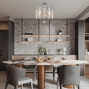 Светильник на штанге Arte Milano Sorrento-3309 373309/5/80/380 CR цвет плафона/подвески Светло-серый, Прозрачный, цвет арматуры Хром