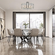 Светильник на штанге Arte Milano Sorrento-3309 373309/8/80/570 CR цвет плафона/подвески Светло-серый, Прозрачный, цвет арматуры Хром